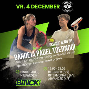 Toernooi BINCK - Nieuwegein - 4 december